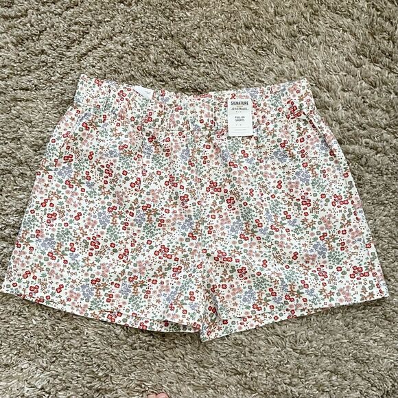 Levi Strauss Ivory Floral Elastic Waist Pull On Shorts With Pockets Sz 3XL - Picture 3 of 11